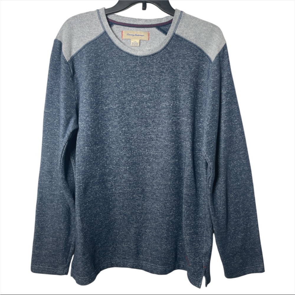 Tommy Bahama Men’s Blue Gray Pullover Crewneck Sweatshirt Size L Casual Beach